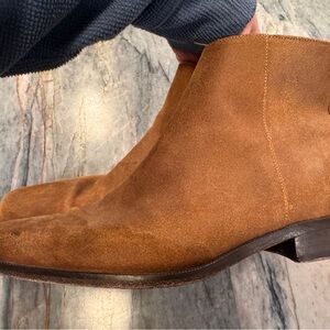 Donald J. Pliner Ring I20 Men’s Brown Suede Leather side zip Boots size 9M